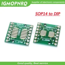 Placa de transferência tssop14 ssop14 sop14 para dip14, adaptador de placa de entrada TSSOP-14 SSOP-14 sop-14 tto com 10 peças dip-14