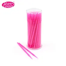 New False Eye lash Extension MicroBrush 100pcs Round Cotton Stick Makeup Remover