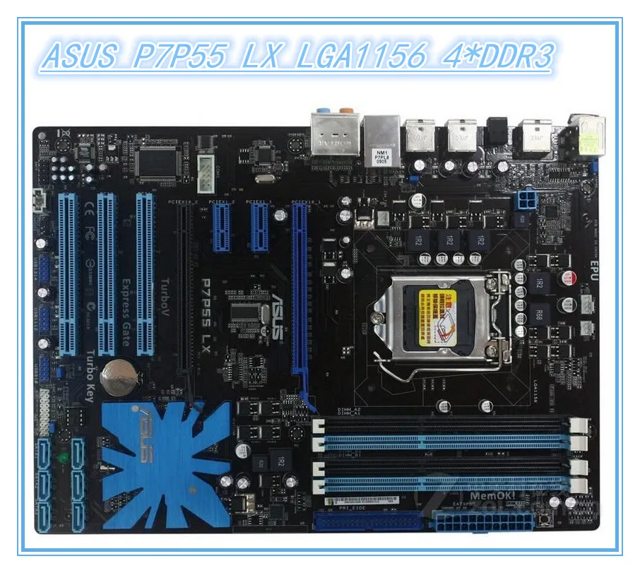 Оригинальная материнская плата для ASUS P7P55 LX DDR3 LGA 1156 для I3 I5 cpu 16 Гб P55 настольная материнская плата