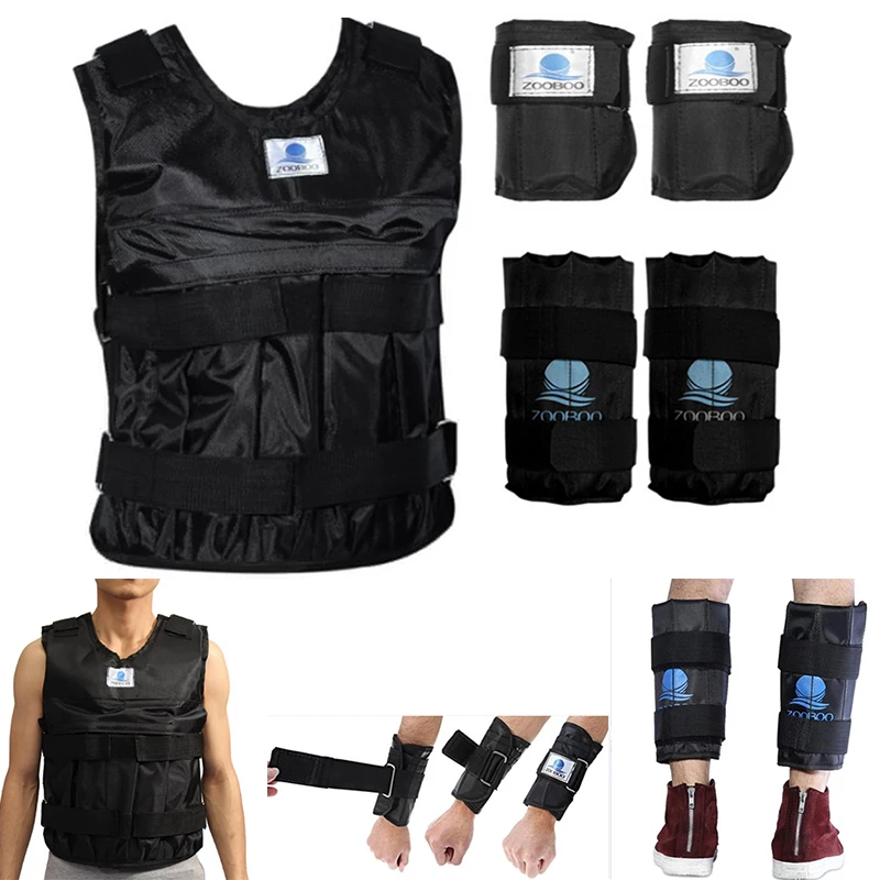 

44LBS Adjustable Empty Weighted Vest Jacket Exercise Boxing Training Waistcoat