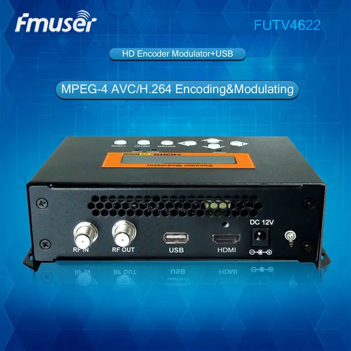 FUTV4622 DVB T MPEG 4 AVC/H.264 HD энкодер модулятор (тюнер вход HDMI RF выход) с обновлением USB для
