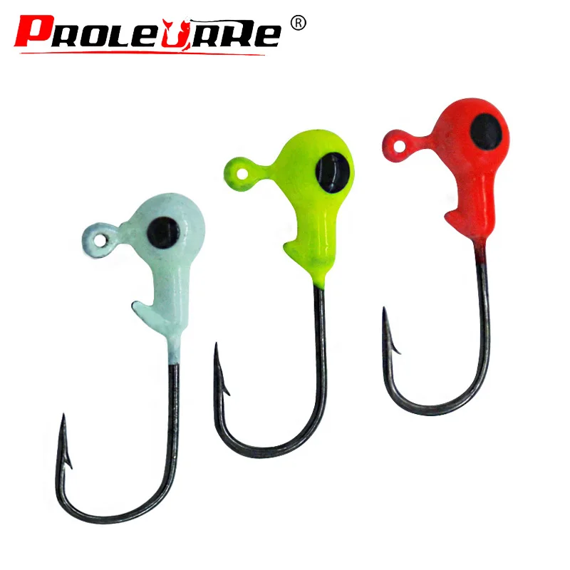 

Proleurre Fishing hook 10pcs 1g Barbed Lead Jig Head hook for Worm Soft Bait Jigging hooks Carp Fishing Accessories Tackle