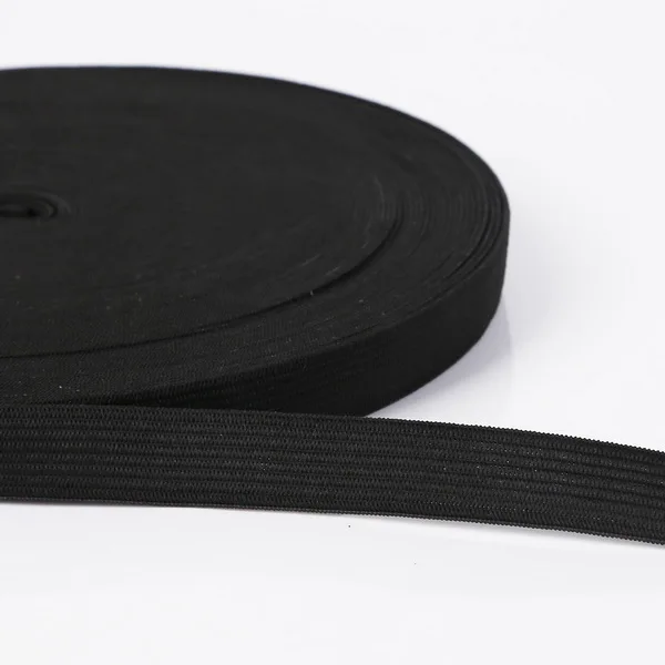 5 ярдов плоские Эластичная лента швейная лента для DIY домашнее Костюмы аксессуары белого и черного цвета 0,6/0,8/1/1,2/1,5/2/2,5 см - Цвет: Black