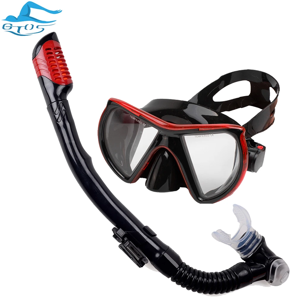2pcs of kit Scuba Diving Facility Dive Mask Dry Snorkel Set Scuba Snorkeling Gear