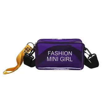 

Transparent Jelly Messenger Diagonal Small Square Bag Wide Shoulder Strap Bags for women 2018 Ladies Satchel Tote Clear Handbag