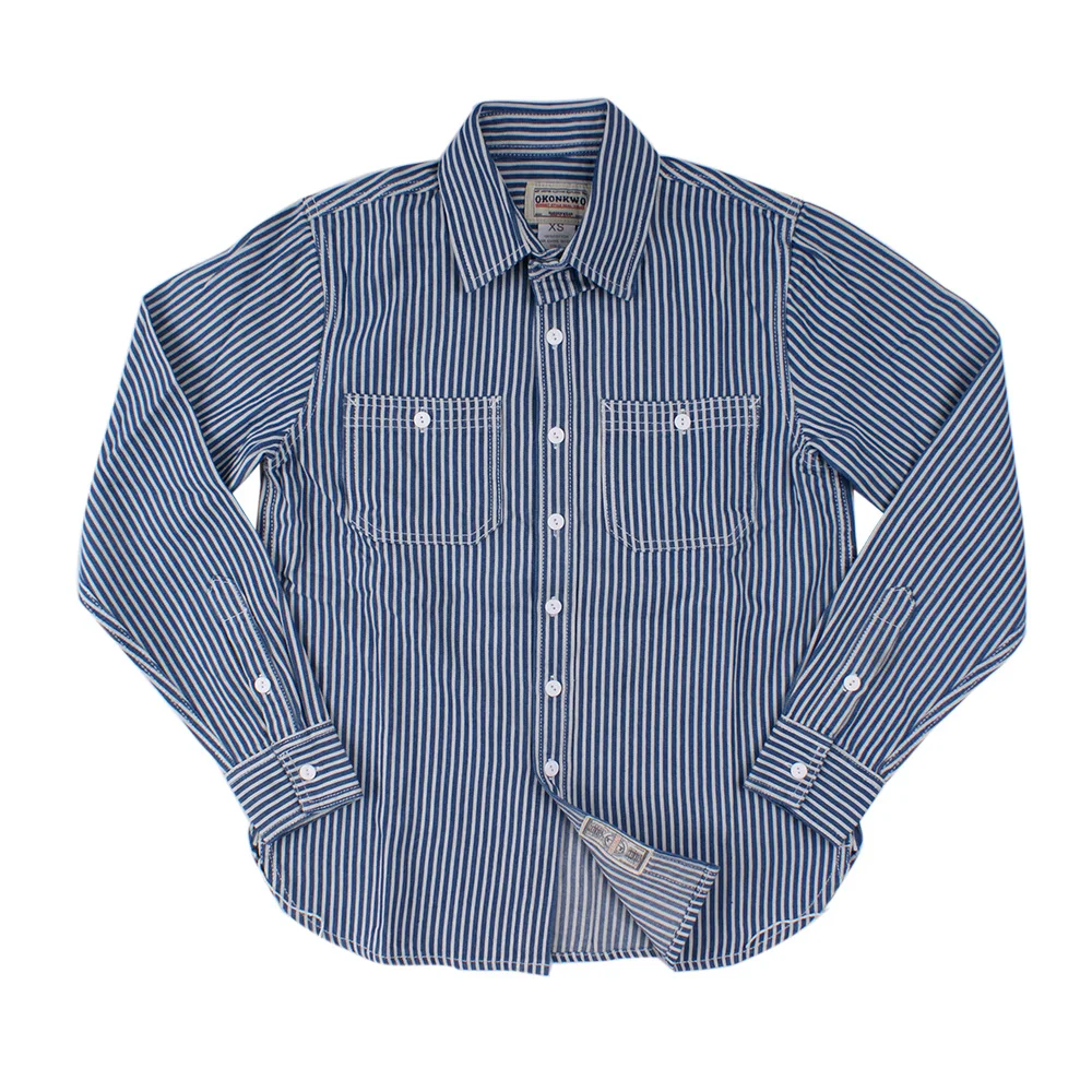 Осенне зимняя мужская рубашка в полоску Повседневная Уличная Camisas Para Hombre