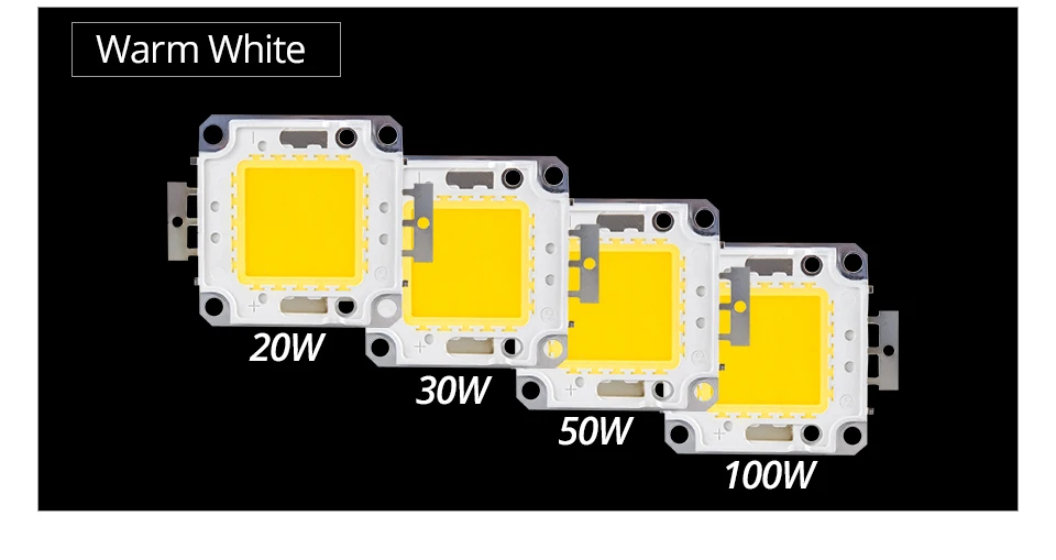 Foxanon LED COB чипы 10W 20W 30W 50W 100 Вт лампы Чип DC 12 В в В 36 DIY светодио дный Светодиодный прожектор Spotlight Огни белый/теплый белый освещение