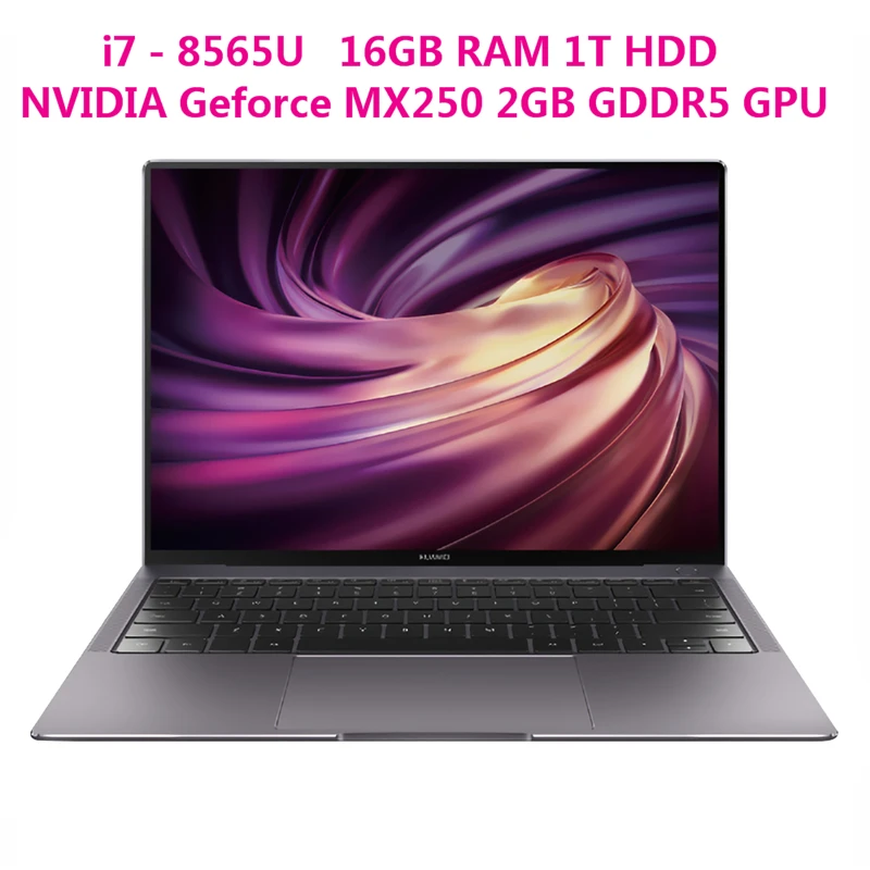 

HUAWEI MateBook X Pro Laptop 13.9'' 3K Full Screen Windows 10 Intel Core i7 - 8565U Quad Core 16GB RAM 1T HDD Touch Screen PC