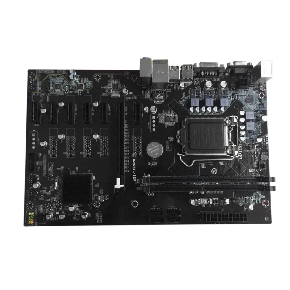 

B250 BTC 6PCI-E Desktop Computer Motherboard Professional Mainboard VGA+DVI input USB 3.0/2.0 1151 DDR4 32G 16x PCIe Slots