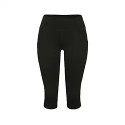 Новые женские быстросохнущие эластичные укороченные брюки с высокой талией и карманами, Сексуальные Спортивные Леггинсы для фитнеса и