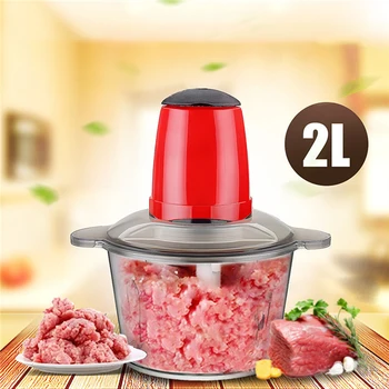 

2L Electric Kitchen Meat Grinder Chopper Cocina Shredder Food Chopper Stainless Steel Electric Household Processor Kitchen Tools