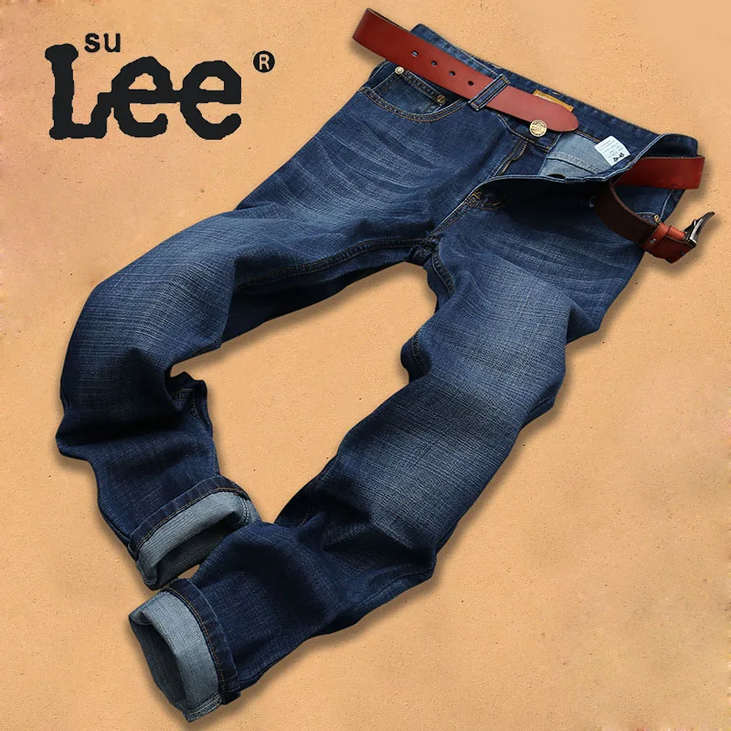 

Fashion Brand Straight Jeans Mens Deep Blue Denim Jeans Pants Autumn Slim Cotton Jean Trousers Size 38 40 Jeans Homme