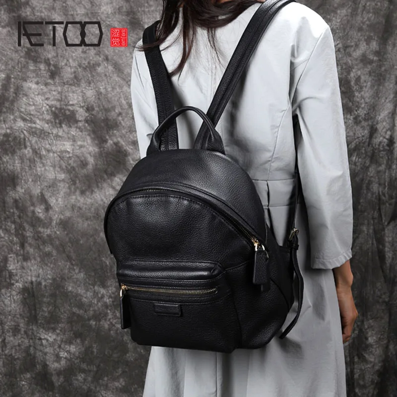 AETOO New backpack female original handmade cowhide leather soft leather Korean version of the tide wild leather bag backpack AETOO New backpack female original handmade cowhide leather soft leather Korean version of the tide wild leather bag backpack
