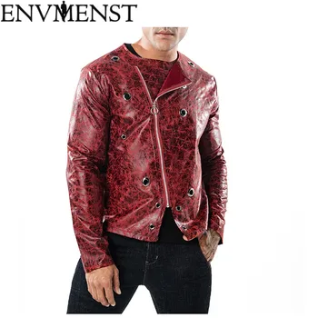

2018 Brand Man Zipper Leather Jackets Pu Leather Jaqueta Masculinas Inverno Couro Jacket Men Motorcycle Leather Jacket