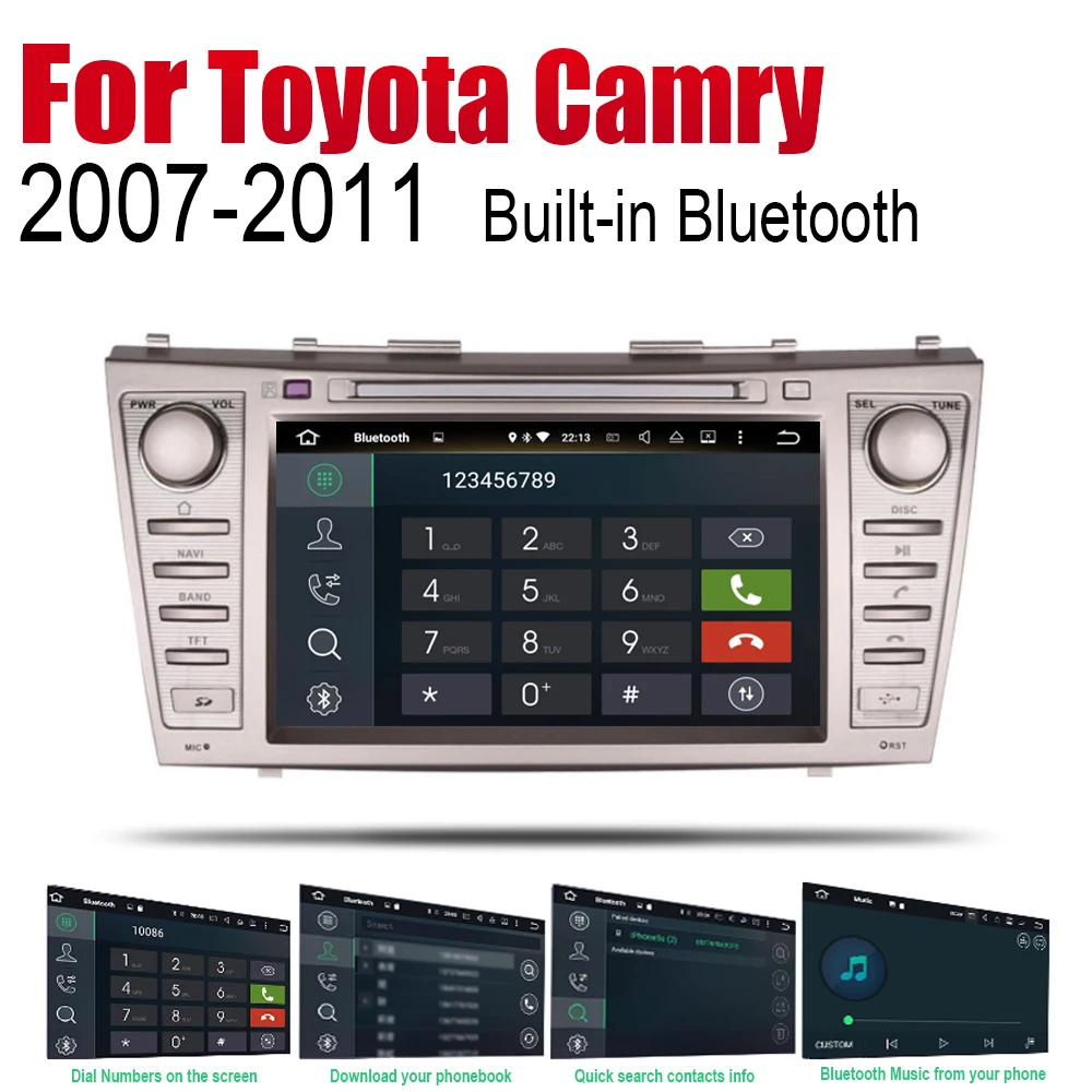 Top ZaiXi Android 2 Din Auto Radio DVD For Toyota Camry 2007~2011 Car Multimedia Player GPS Navigation System Radio Stereo 5