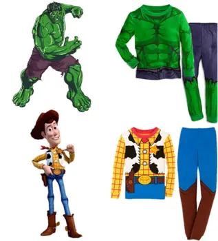 

Hot Sell 2016 Incredible Hulk pajamas for boys children costume pajamas set suits Muscles set 1~7Y