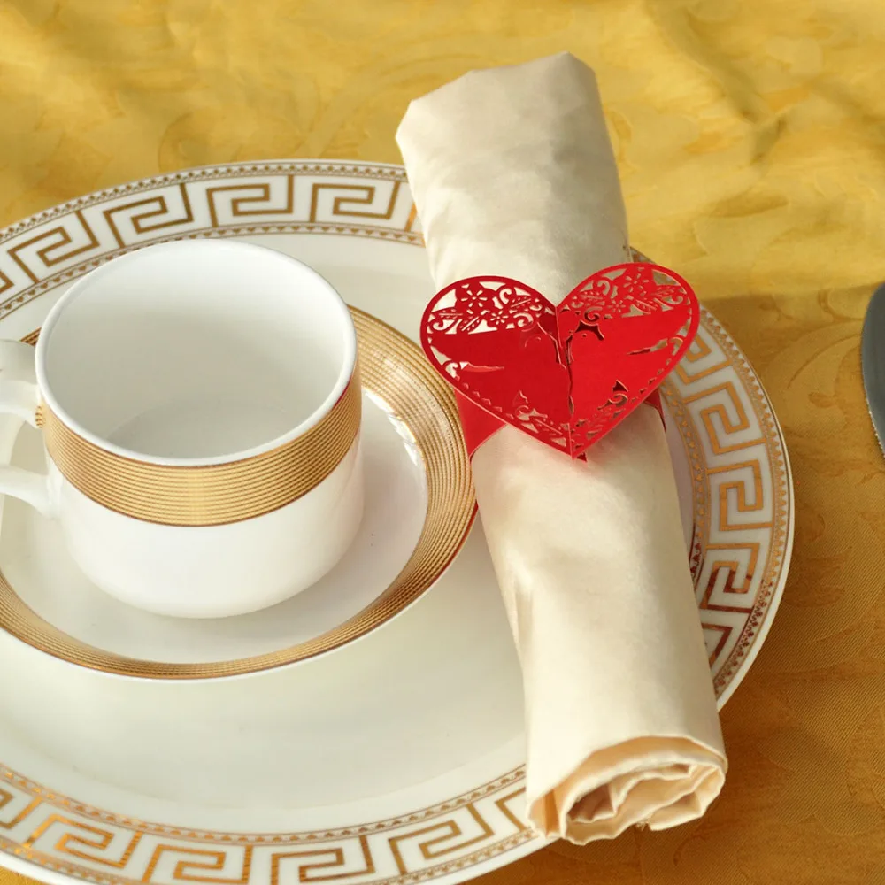 Nogeqi Lot de 12 anneaux en métal doré, anneau napkin élégant de Noël, bohème rond doré pour