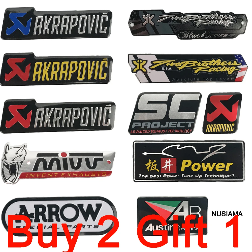 

3D Aluminum Motorcycle Exhaust Pipe Sticker Heat-resistant Decals Skull Helmet Stickers For Akrapovic Kawasaki BMW KTM Harley