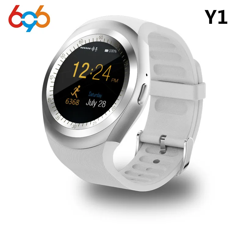 online Y1 696 Bluetooth Relógio Inteligente Apoio Rodada Nano 2G SIM TF cartão Com Whatsapp Facebook App Para IOS Android PK Telefone DZ09 GT08