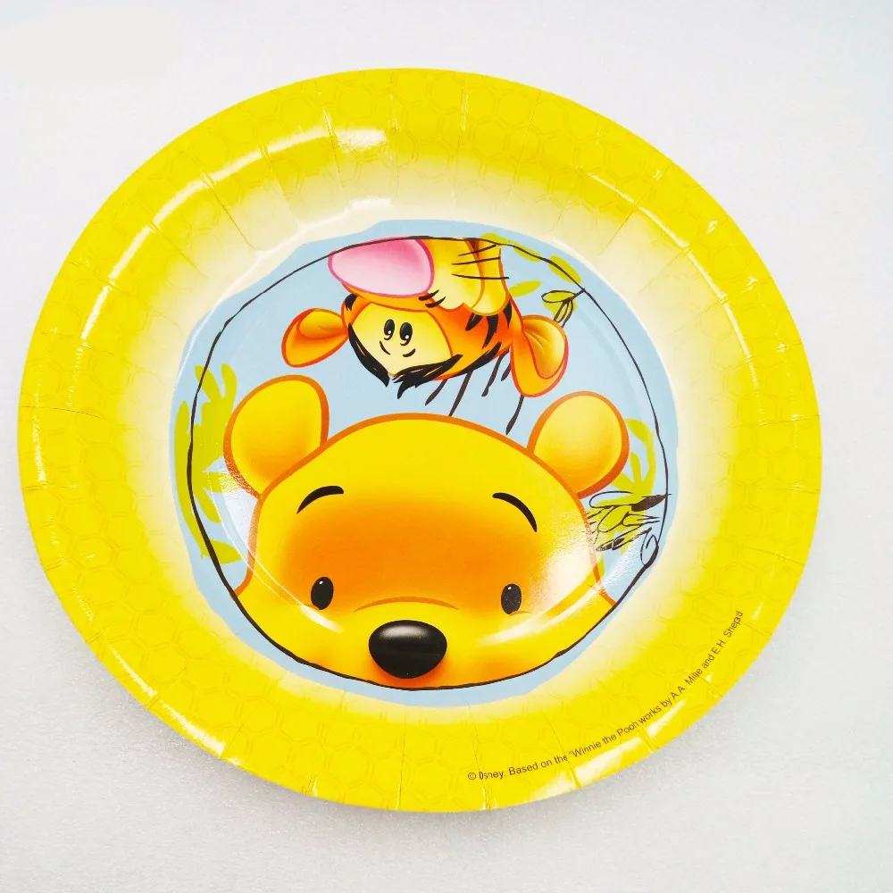 

Disney6pcs 9inch Winnie the Pooh Cartoon Theme Plate Birthday Party Decorations Birthday Party Plate Kids Favor Shower Set