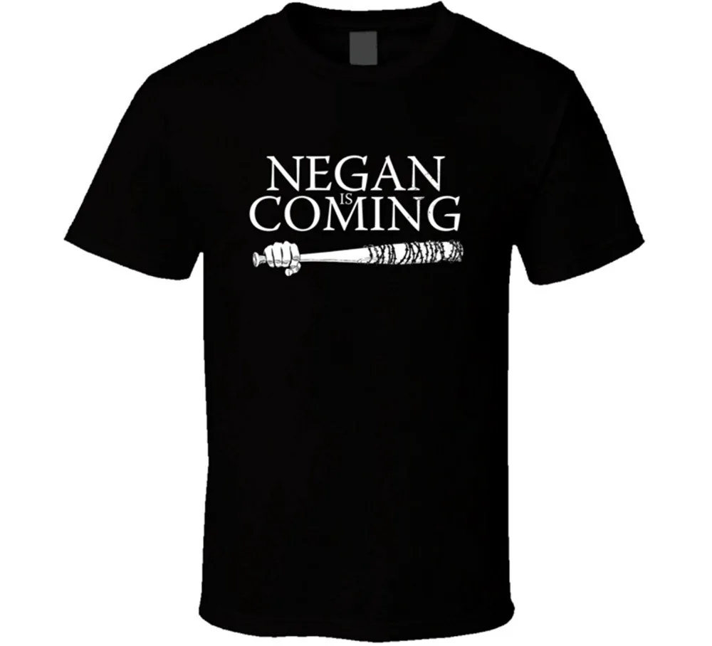 Новинка 2017 года поступления Negan приближается Ходячие мертвецы футболка Забавный