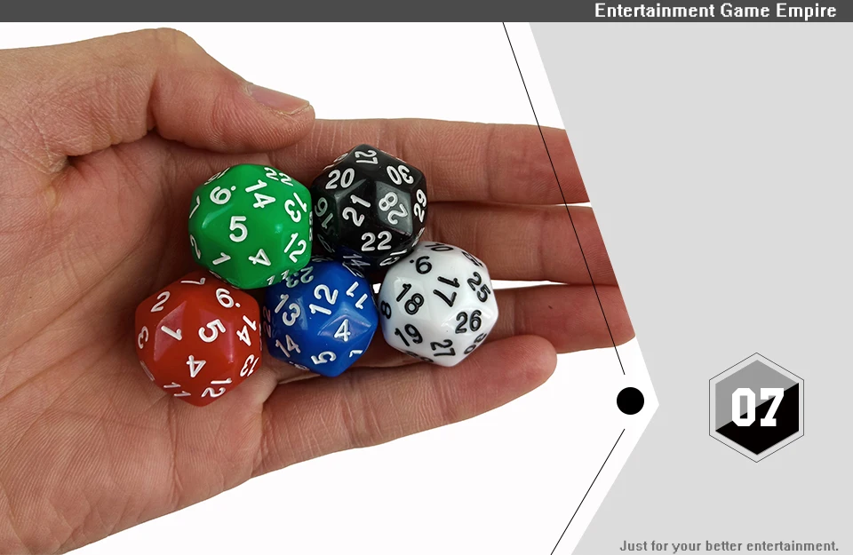 2 Yernea High-quality Multifaceted Dice Set 5Pcs D30 Polyhedron Digital Dice Dungeons and Dragons Games Dice (7)