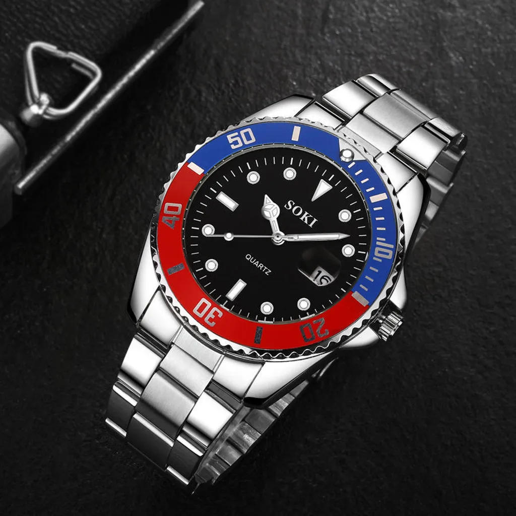 

SOKI Man Watches Exquisite High-grade Steel Belt Calendar Quartz Watch Men Wristwatch Clock Reloj Hombre 2019 relogio masculino