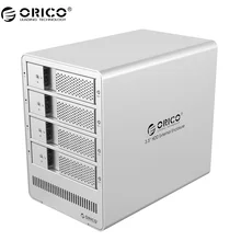 ORICO Aluminum 4 bay 3.5 inch SATA Drive Enclosure USB3.0 4*8TB Tool Free with 12V6.5A Power Adapter 9548U3-V1 Silver