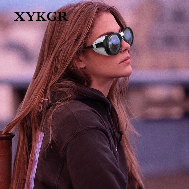 XYKGR Модные Новые Солнцезащитные очки женские трендовые круглые оправы Солнцезащитные очки женские брендовые дизайнерские градиентные солнцезащитные очки мужские очки UV400