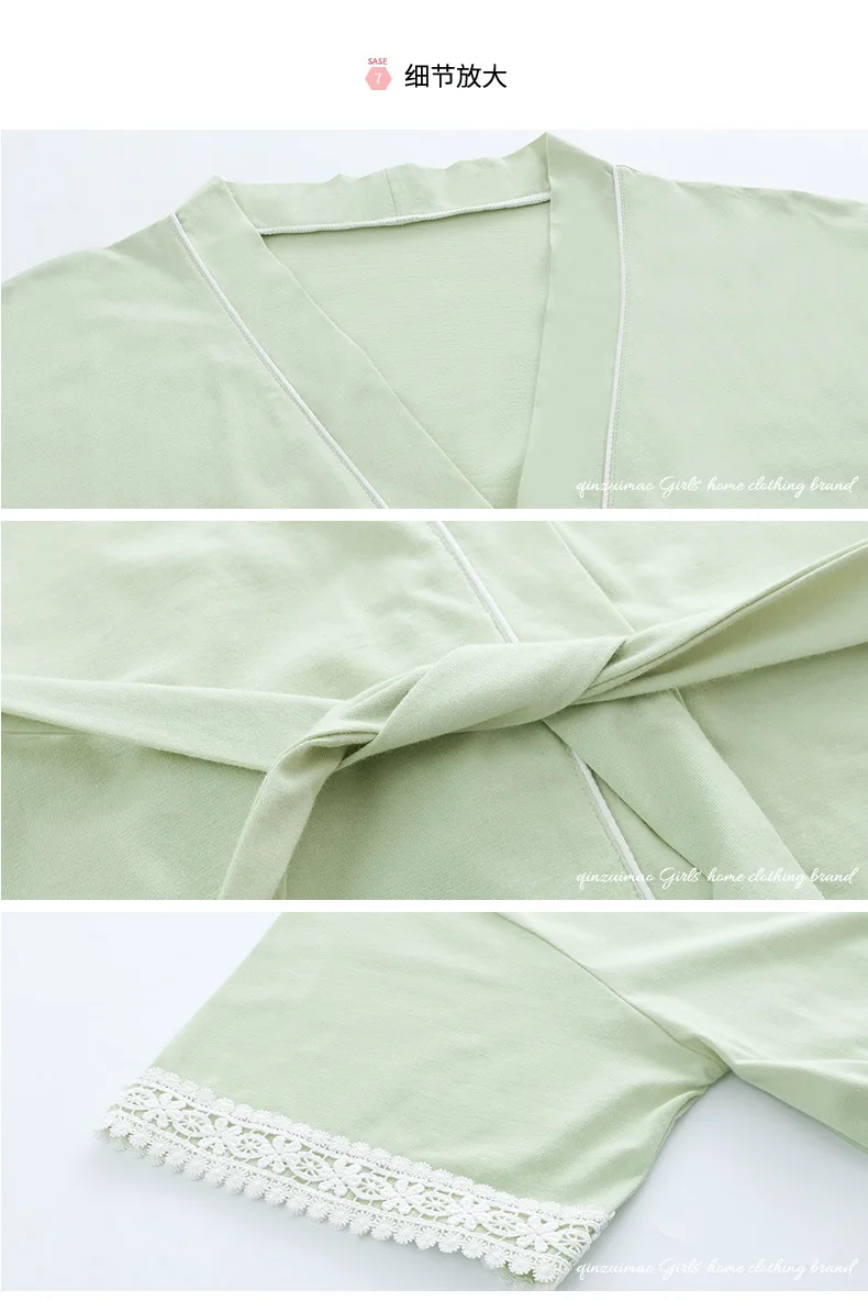 JRMISSLI 7 шт. наборы для ухода за кожей кружево для женщин костюм 2019 пижамы брюки девочек Корейский Стиль Шорты домашние