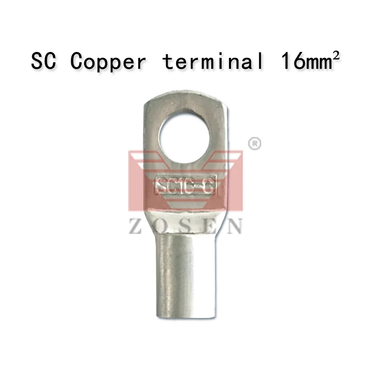 

10pcs SC16-6/8/10 16square Bolt hole 6mm 8mm 10 SC Copper terminal Nose Tinned Copper Cable lugs Battery Terminals