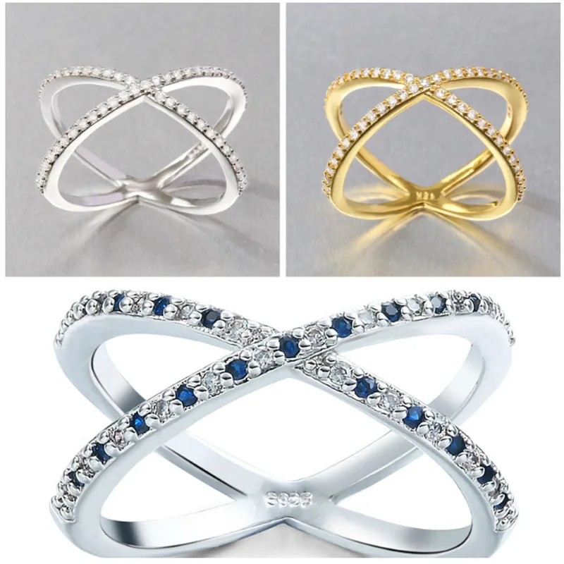 Кольцо с крестиком в форме х, дизайн, кольцо для женщин, заполненное цирконием, бесконечное кольцо с микро проложенным полым кольцом O3F300
