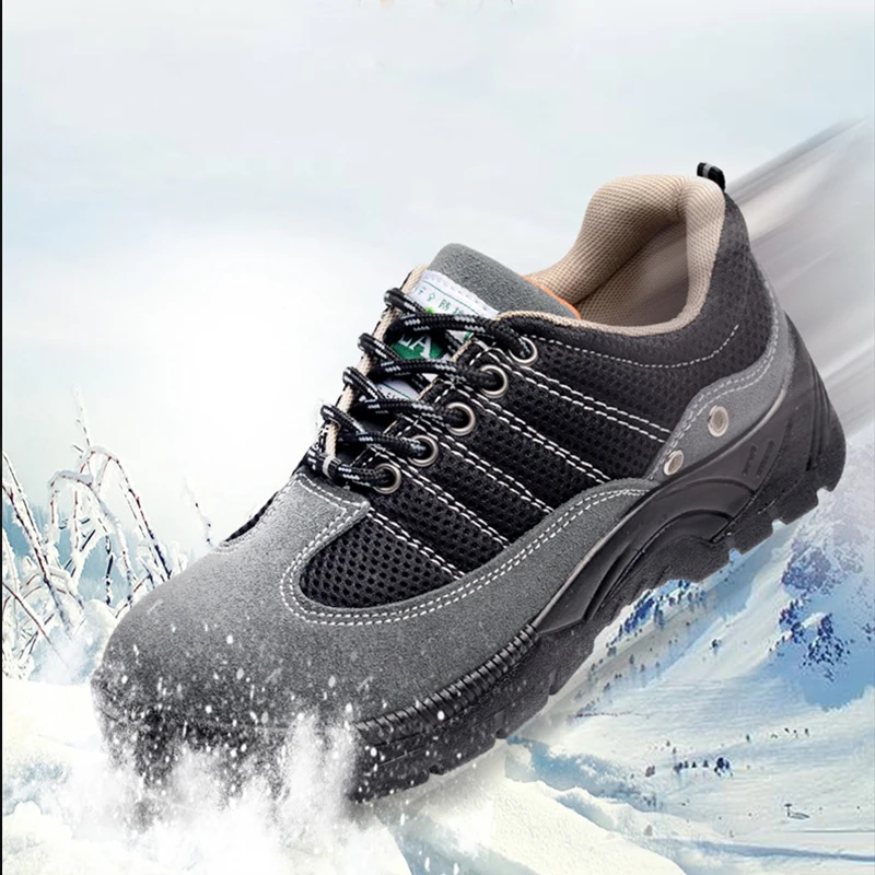 

Mesh Suede Steel Toe Shoes Men Work Boots Breathable Work Safety Shoes for Man Steel Puncture Proof Construction Safety Boots