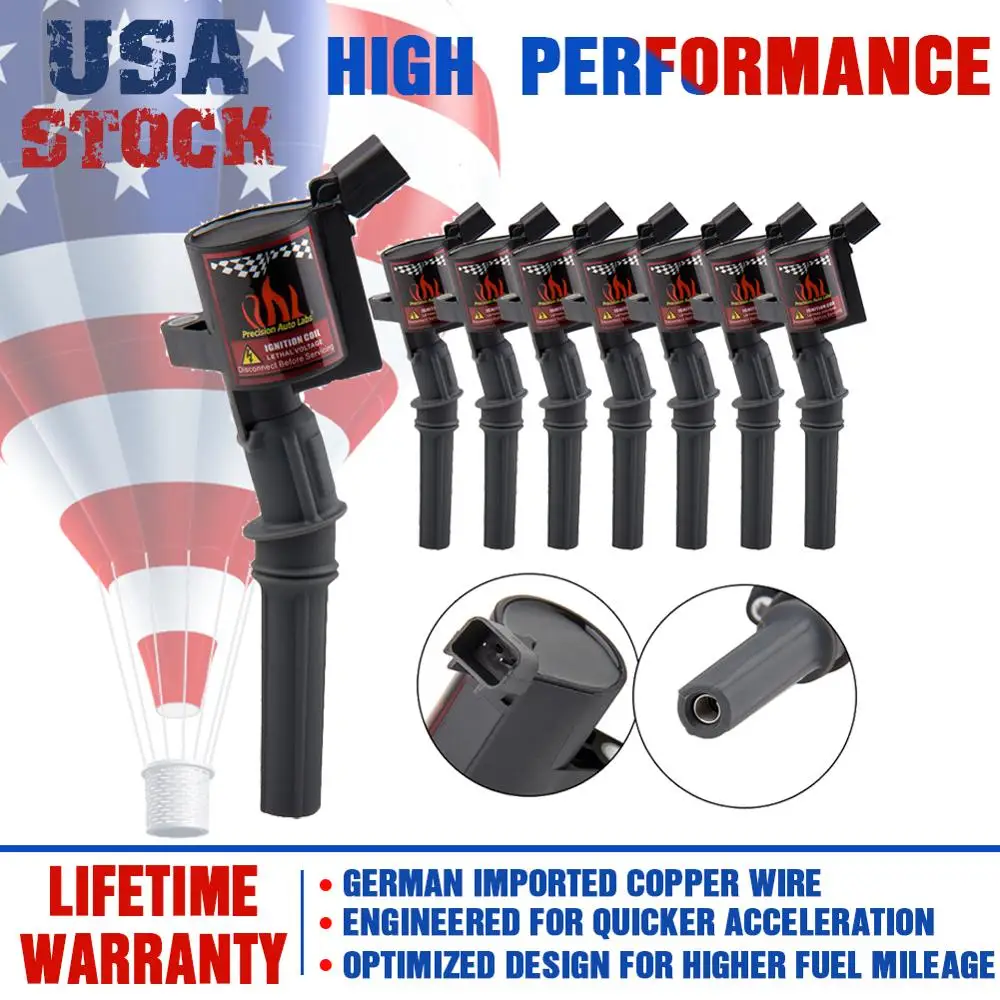 Green Ignition Coils on Plug 8 Pack DG508 For Ford Lincoln Mercury 4.6L 5.4L V8