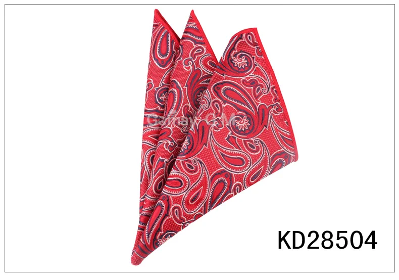 KD28504 Мужские карманные квадратные костюмы, носовые платки для мужчин с цветочным рисунком, мужские носовые платки, повседневный костюм, квадратные носовые платки, полотенца для мужчин, вечерние, 25 см x 25 см - Цвет: KD28504
