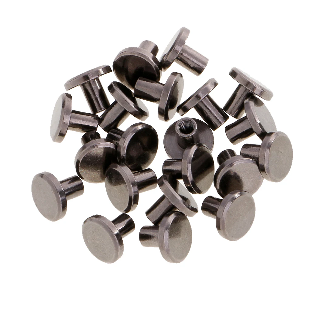 20 Sets Round Head Stud Screw Leather Craft Accessories Nail Rivet Button Decoration Grey Black