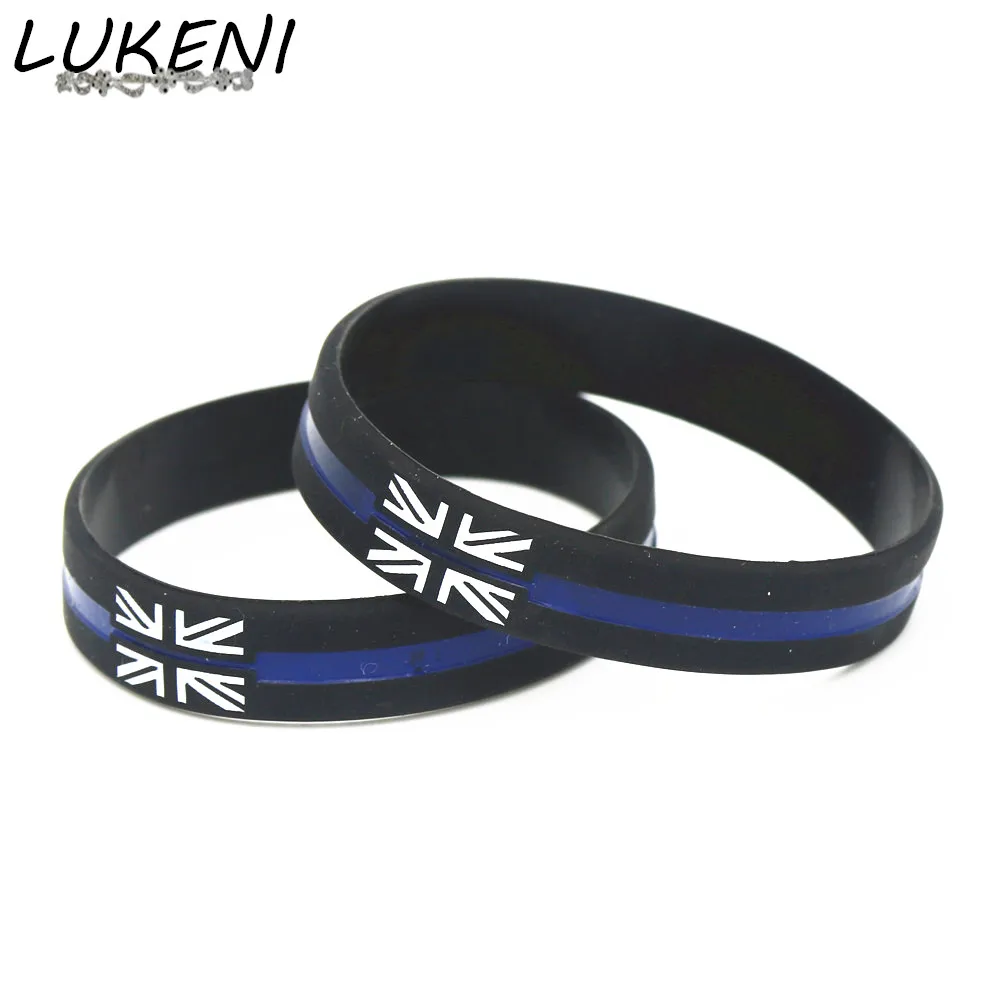 Lukeni 1 шт. новые черные и синие винтажные силиконовые браслеты с английским флагом силиконовые браслеты и браслеты SH189