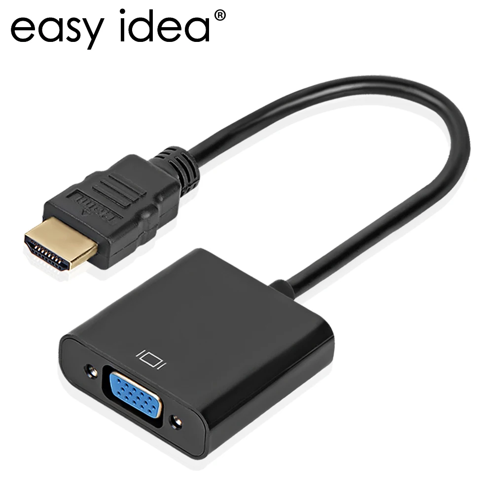 Alta calidad HDMI a VGA adaptador macho a hembra Adaptador convertidor 1080 P de vídeo Digital-analógico de Audio para PC ordenador portátil Tablet