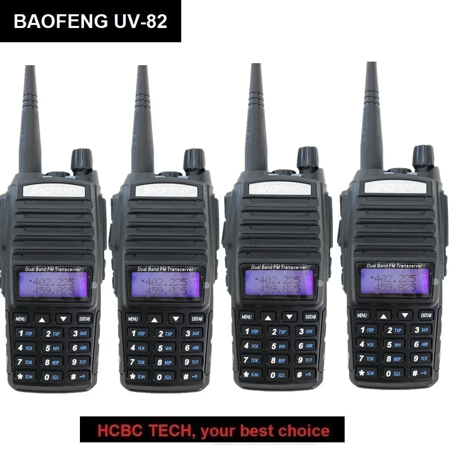 

4PCS 100% Original BAOFENG UV-82 Walkie Talkie 136-174MHz/400-470MHz 128CH 8W 1800MAH Two Way Radio Ham Transceiver Communicator