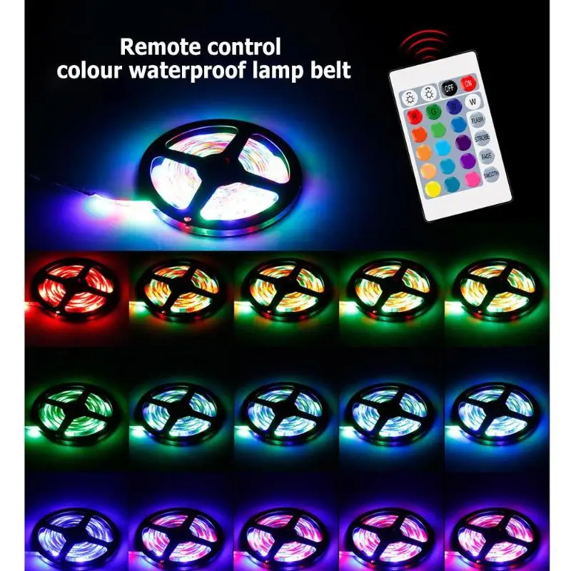 Светодиодный RGB полосы света для шкафа или кровати лампы гибкая лампа лента w/пульт дистанционного управления