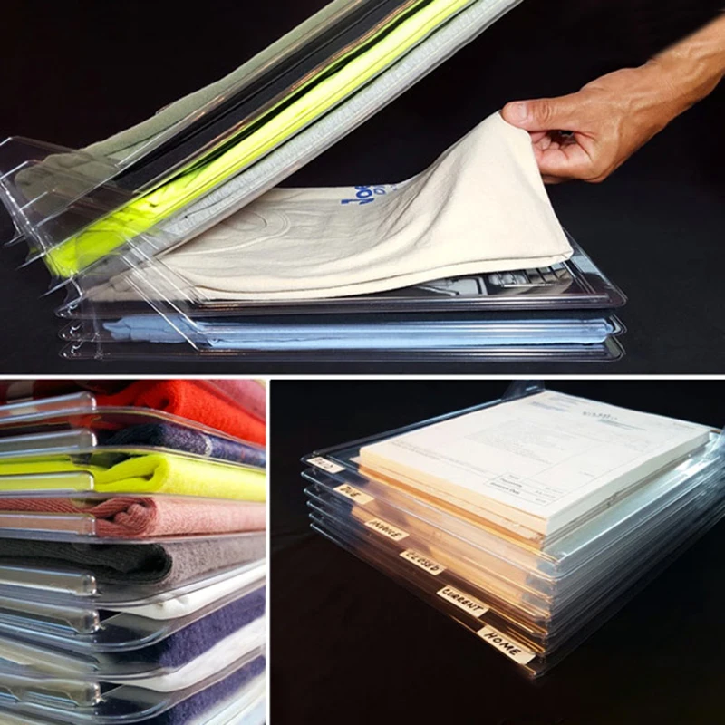 10 قطعة/المجموعة الملابس تخزين الرف دائم الغسيل المنظم للطي مجلس الملابس أضعاف مجلس مجلس الوزراء خزانة درج المكدس دروبشيب