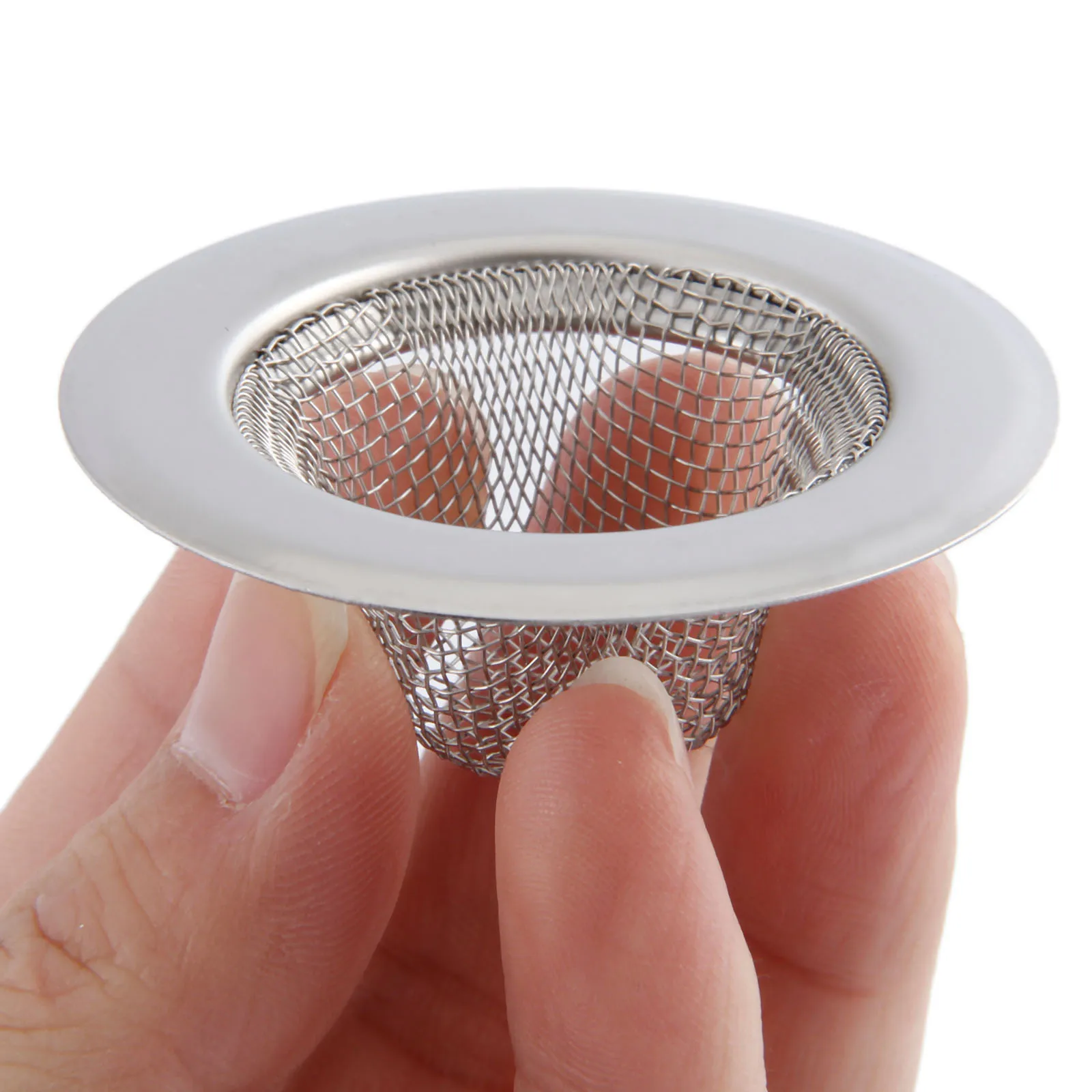1Pc Kitchen Sink Strainer 5.3CM Stainless Steel Sink Drain Cover Drainer Basin Filter Mesh Sink Strainer for Bathroom Shower