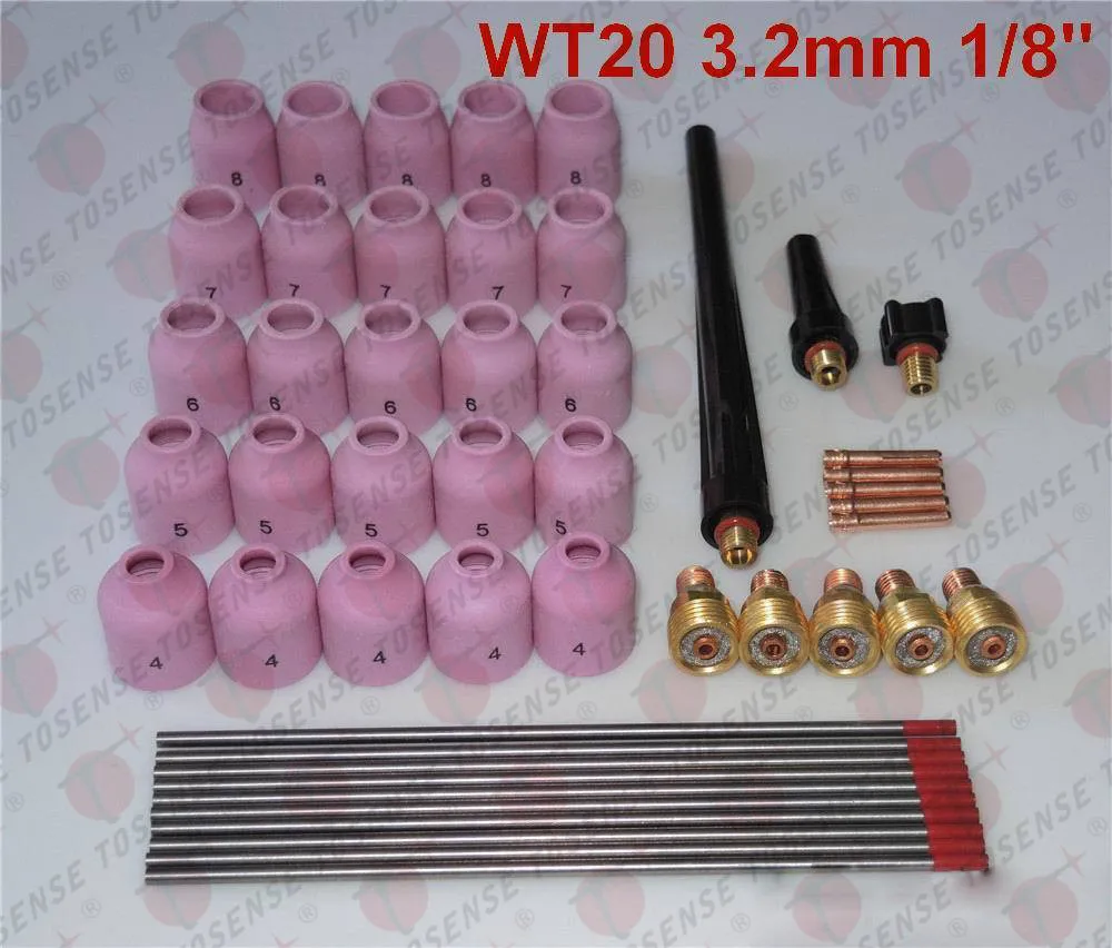 

48 pcs TIG Welding Kit Gas Lens for Tig Welding Torch WP-9 WP-20 WP-25 WT 1/8