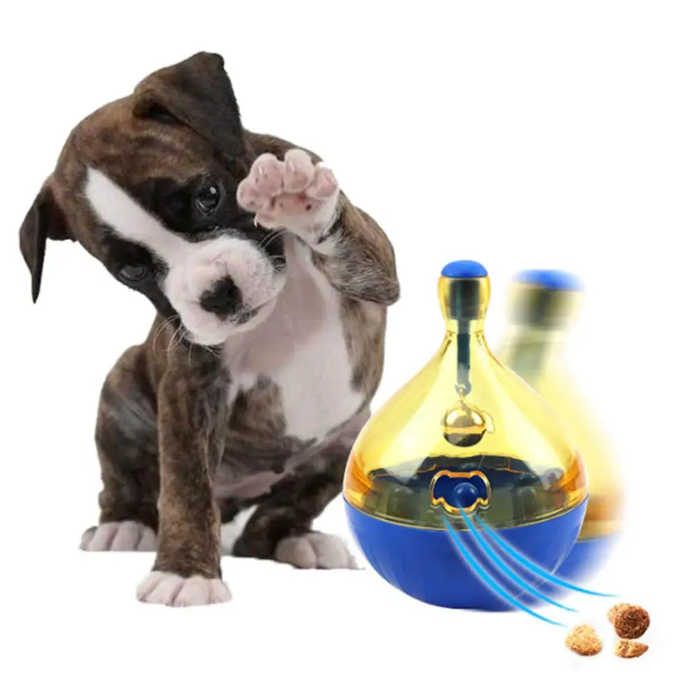 

Pet Dogs Cats Fun Bowl Toy Feeder Dog Feeding Pets Dog Tumbler Leakage Food Ball Puppy Pet Training Exercise Fun Bowl