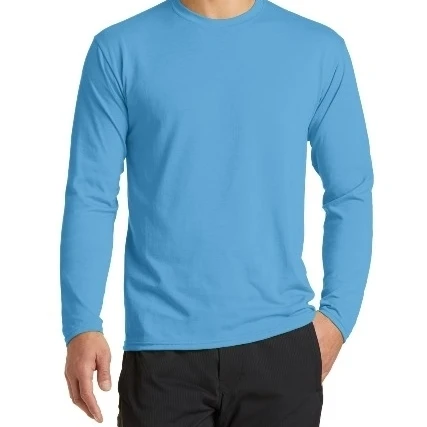 Port & Co PC381LS Long Sleeve Performance Blend Tee Aquatic Blue - Small (1)