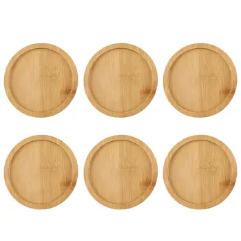 

BESTOYARD 6pcs 9.5x9.5cm Bamboo Round Flower Pot Tray Bonsai Succulent Plant Saucer for Indoor & Outdoor Plants