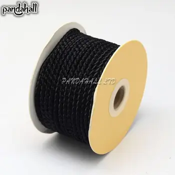 

Braided Nylon Threads, Black, 3mm; about 20m/roll