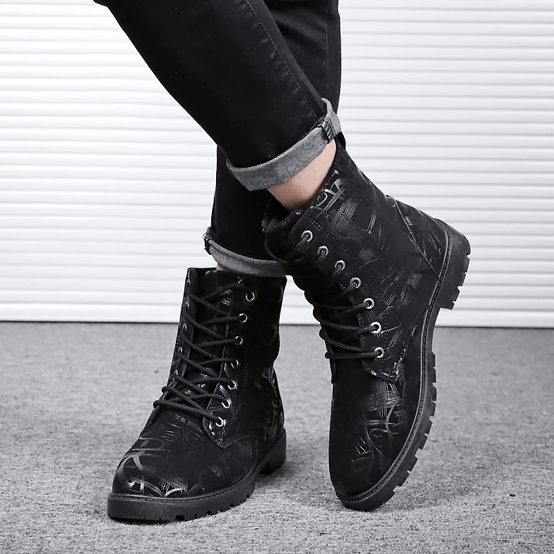 Segurança Botas Homem Impressão Neve Sapatos Outono De Preto Zapatos branco Borracha Seguridad Inverno 2018 Dos Homens Uw71q5B8x