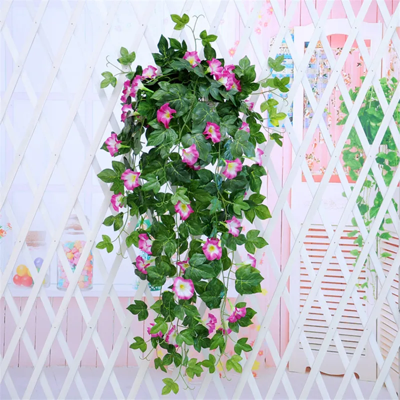 

90CM Artificial Fake Hanging Vine Plant Petunia Vine for Wedding Parties Home Decoration Wall Backdrop Flowers Artificial Flower
