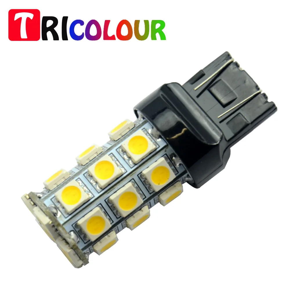 TRICOLOUR 2шт T20 7440 7443 W21W W21/5W 27SMD 5050 Лампа светильник для DODGE RAM 1500 2500 3500 (2 2) 2013 2014 2015 #